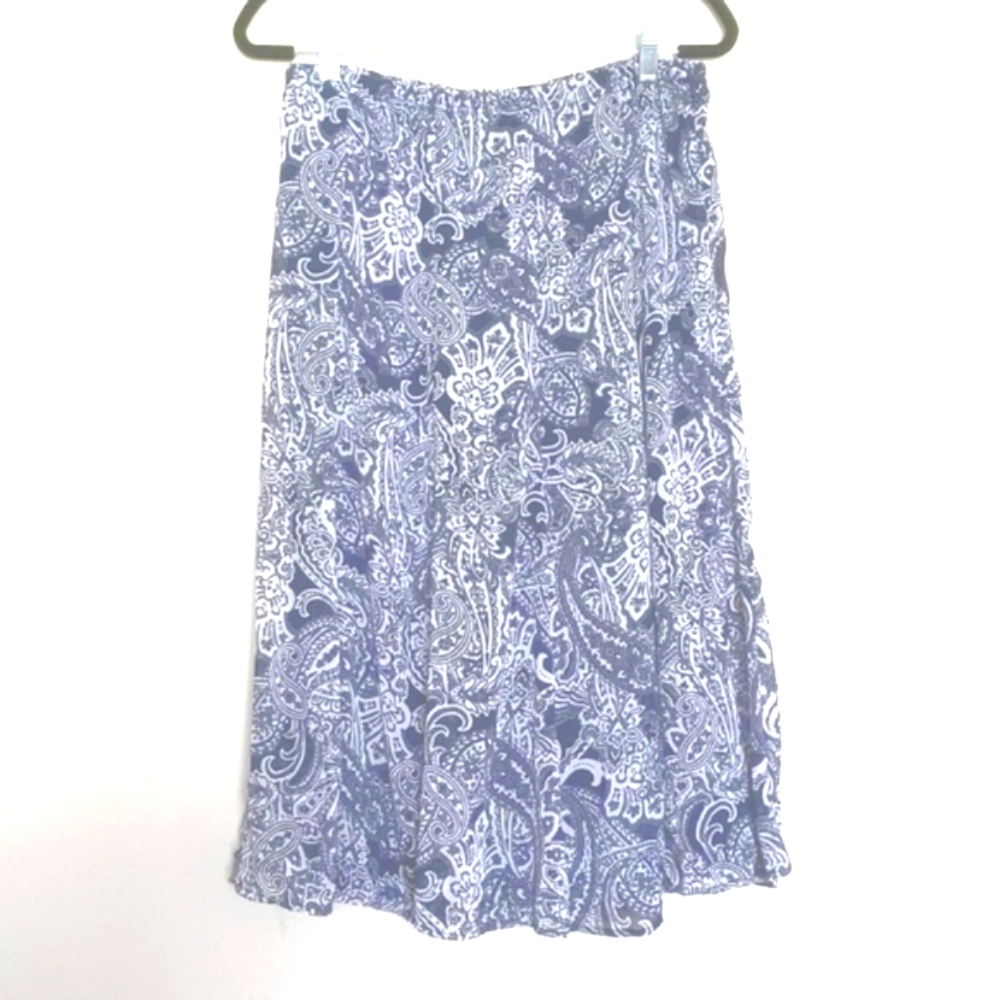 Christopher Banks Navy Paisley Flowy Long Skirt Size L